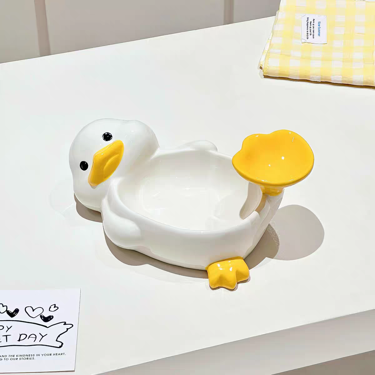 Cute Duck Ceramic Snack & Dipping Bowl