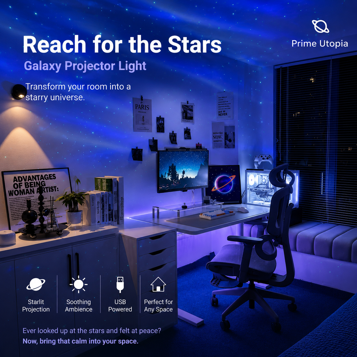 Astronaut Aurora Galaxy Projector light