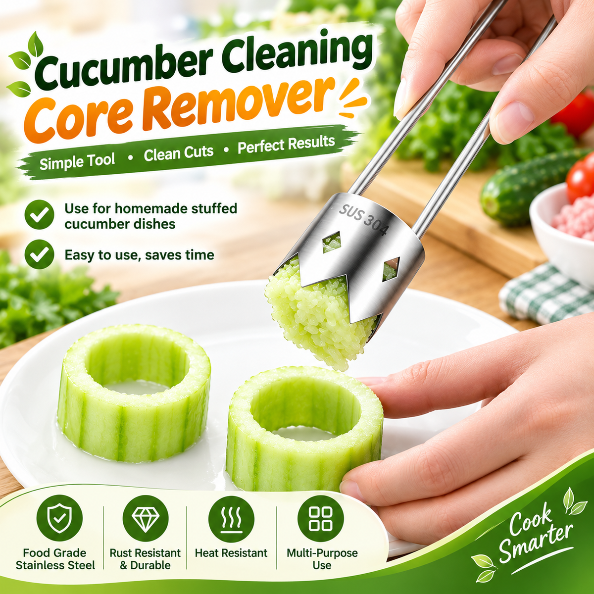 Stainless Steel Fruit Corer & Seed Remover