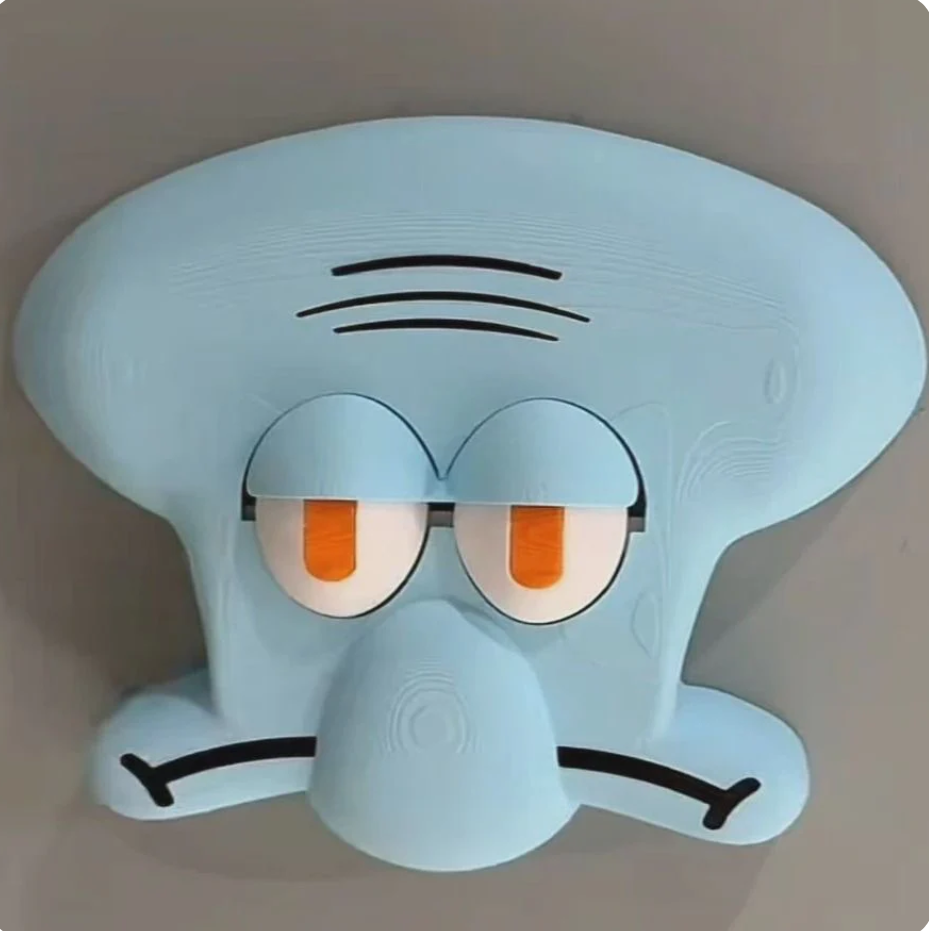 Interactive 3D Cartoon Light Switch Cover – Playful Square & Grumpy Blue Wall Decor