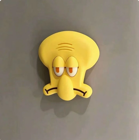 Interactive 3D Cartoon Light Switch Cover – Playful Square & Grumpy Blue Wall Decor