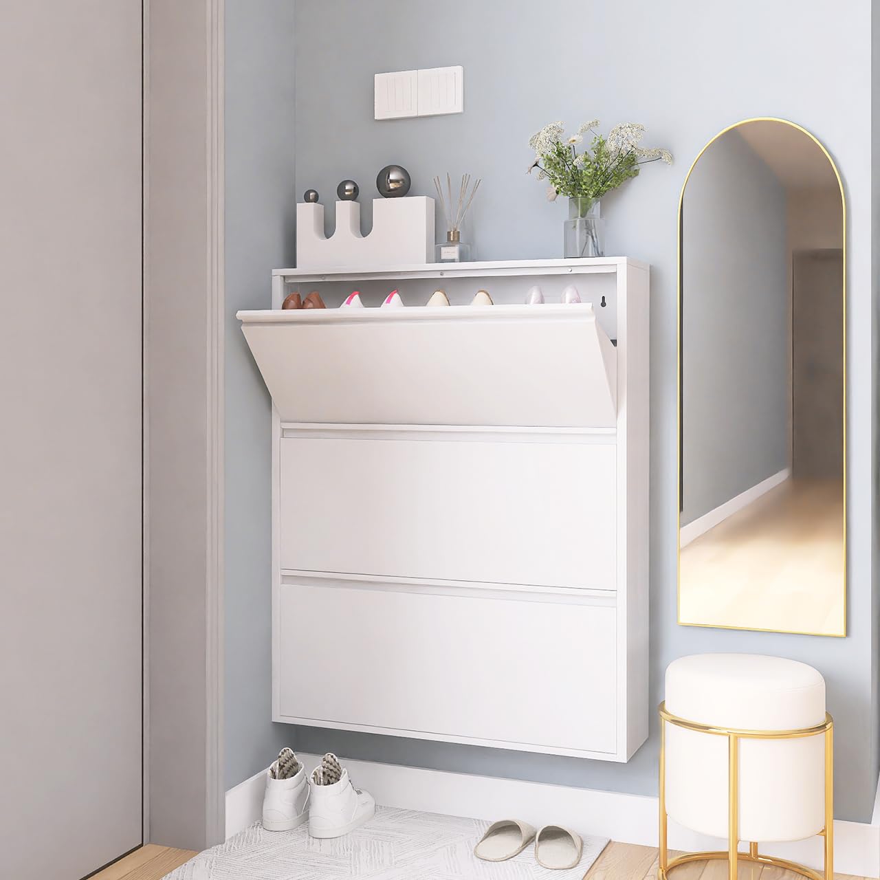Shoe Cabinet with Drawers