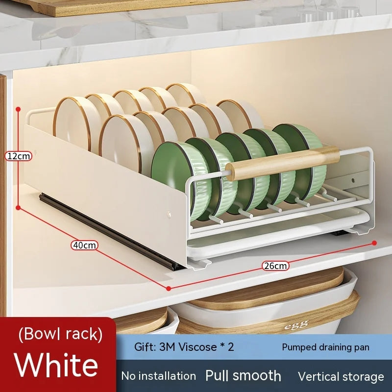 Kitchen Storage Organizer For Bowl & Plate Draining