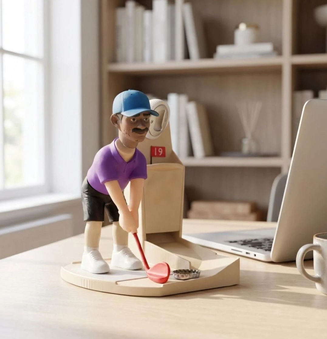 Creative Golf Bottle Opener - Fun Desktop Decor & Cap Opener