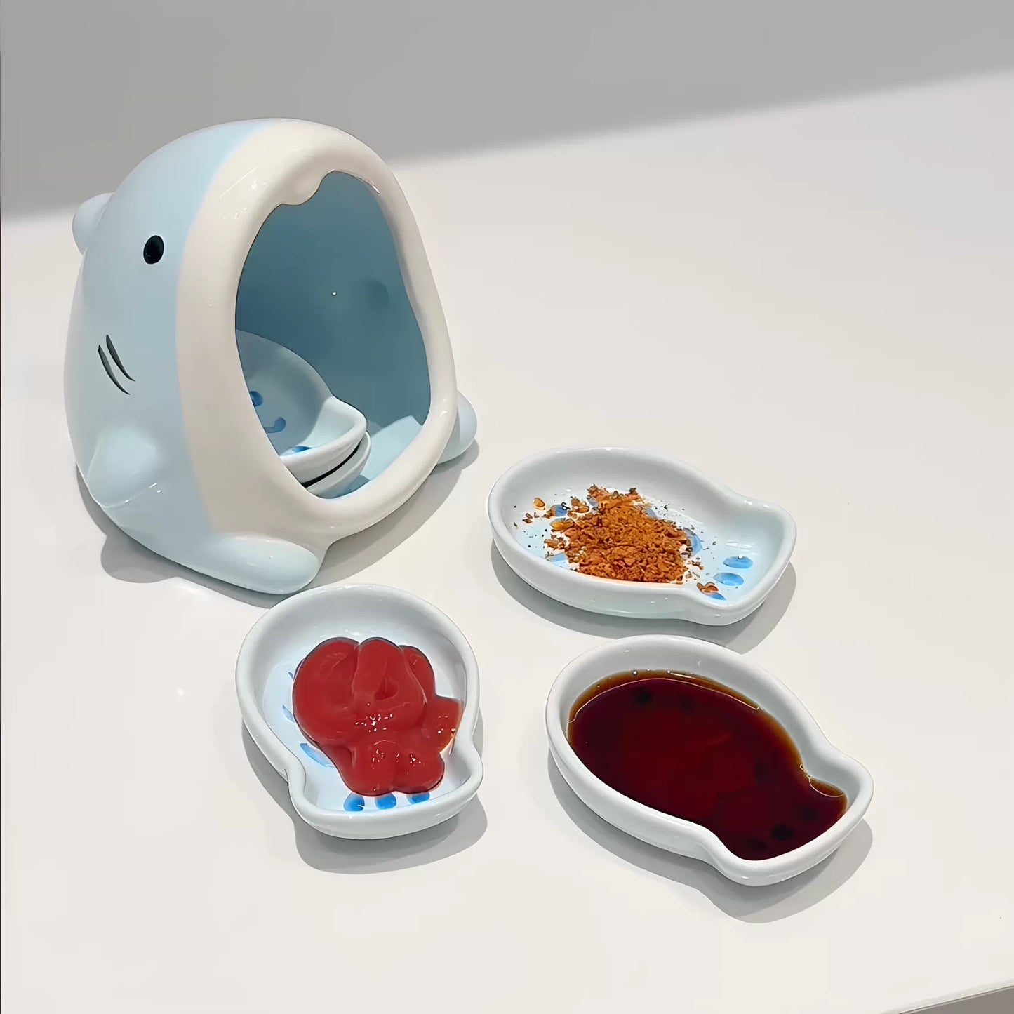 Cute Shark Ceramic Dipping Sauce Dish
