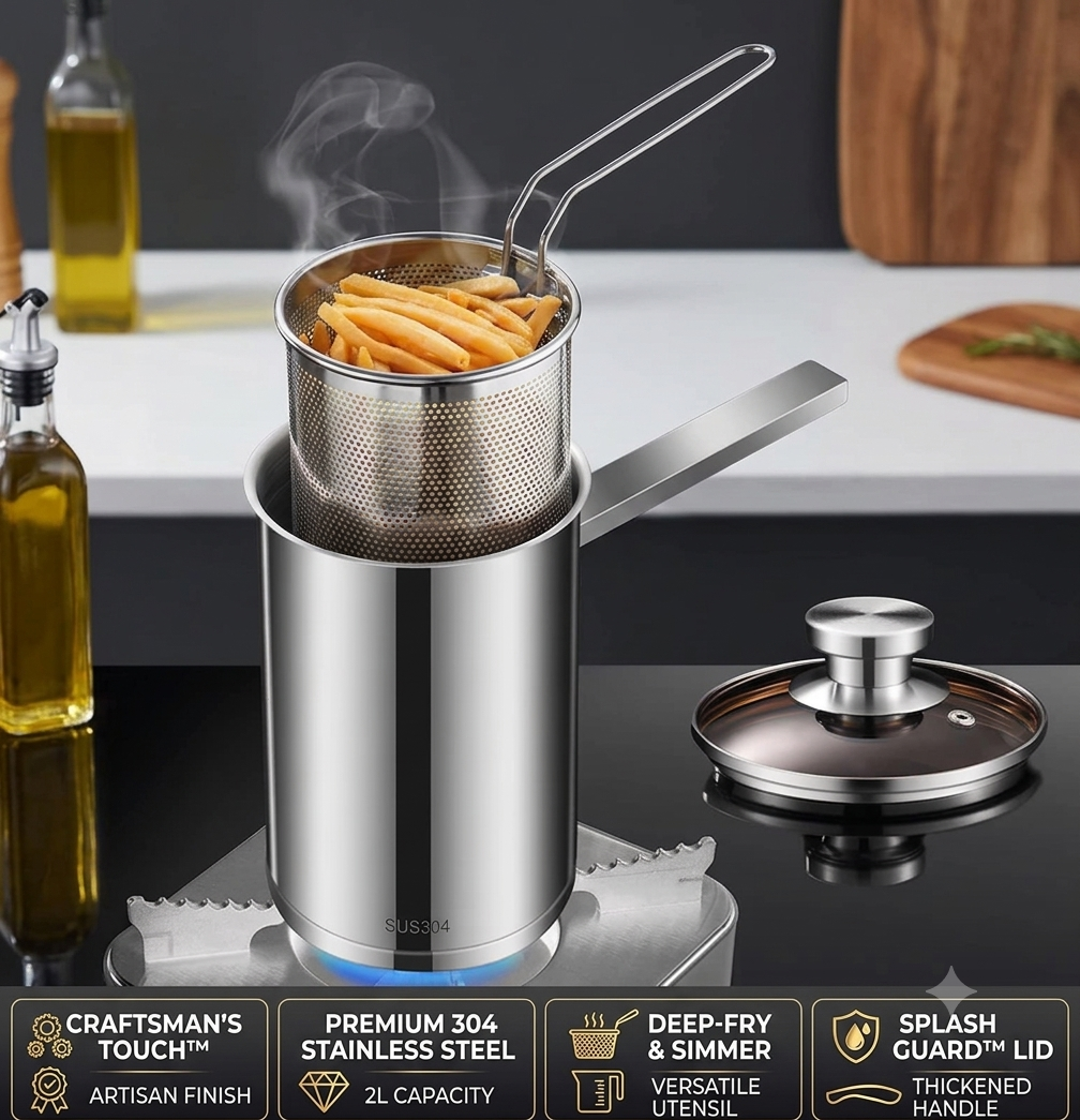 304 Stainless Steel Mini Deep Fryer
