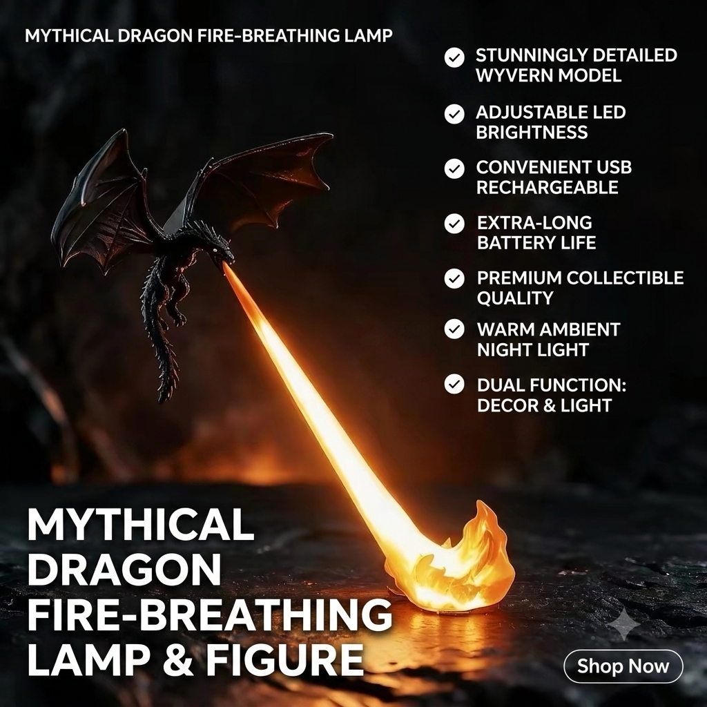 Dragon Breath Flame Night Light Decor