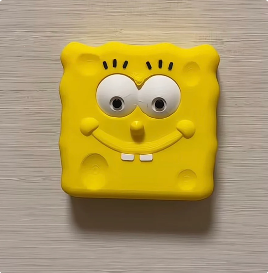 Interactive 3D Cartoon Light Switch Cover – Playful Square & Grumpy Blue Wall Decor