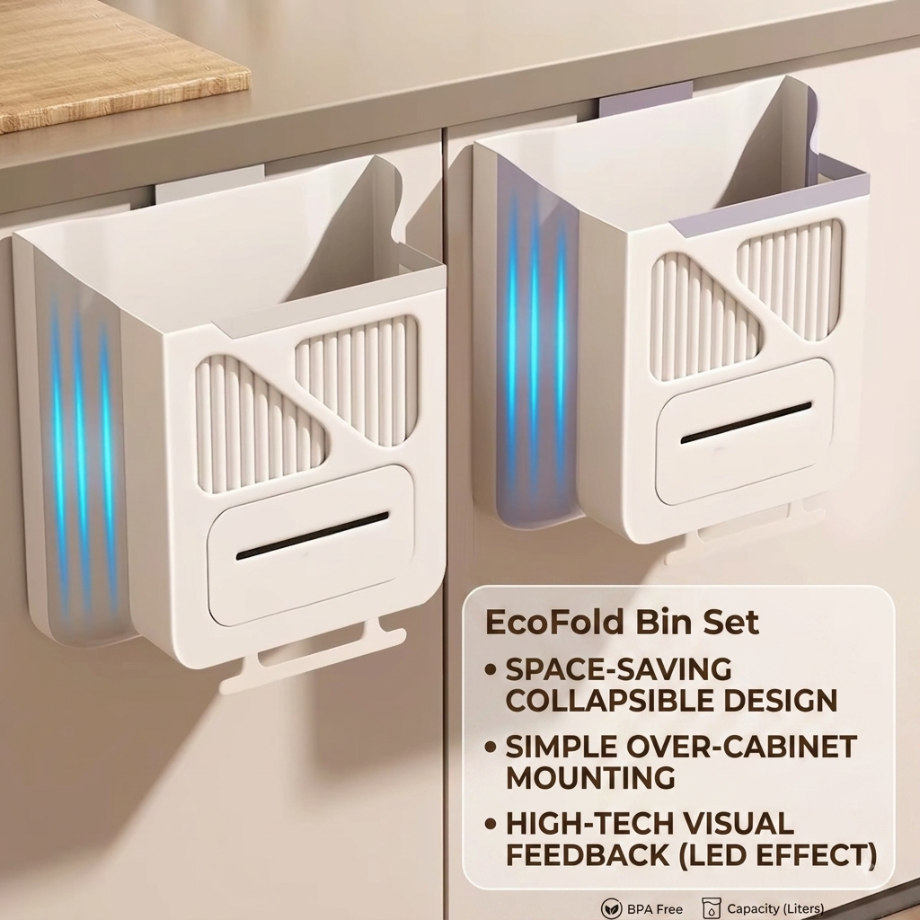 Foldable Wall-Mounted Kitchen Trash Bin