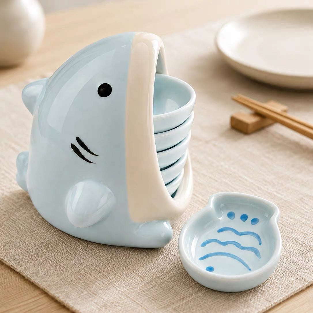 Cute Shark Ceramic Dipping Sauce Dish