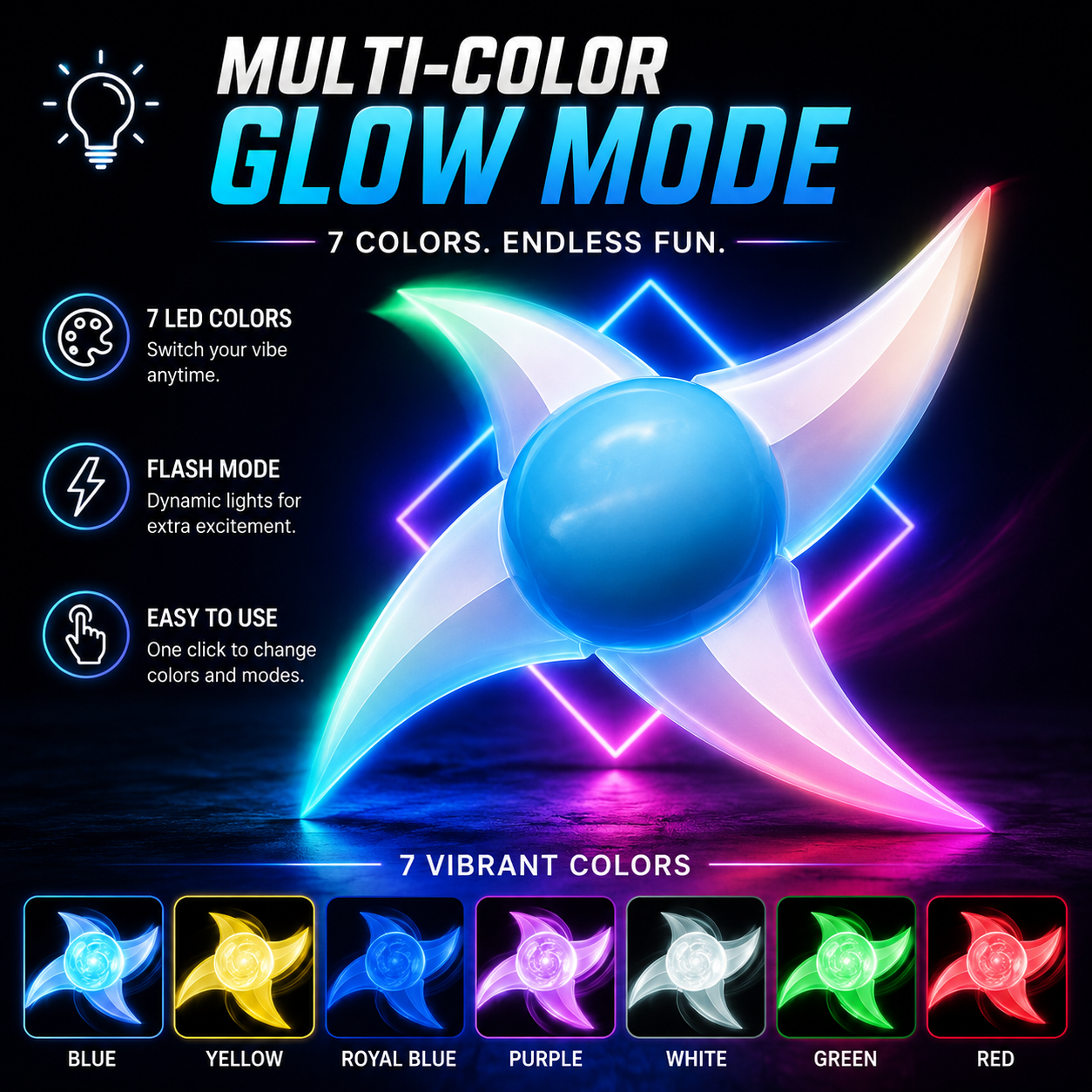 3D LED Spiral Glow Ball – Color-Changing Light-Up Fidget Toy for Kids & Teens