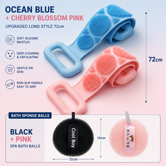 Silicone Back Scrubber Bath Towel