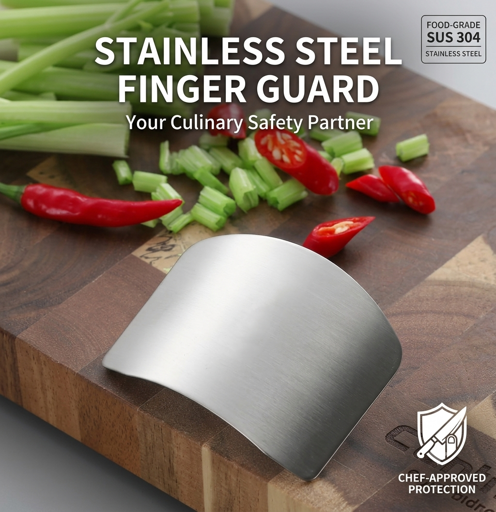 304 Stainless Steel Finger Guard for Safe Slicing