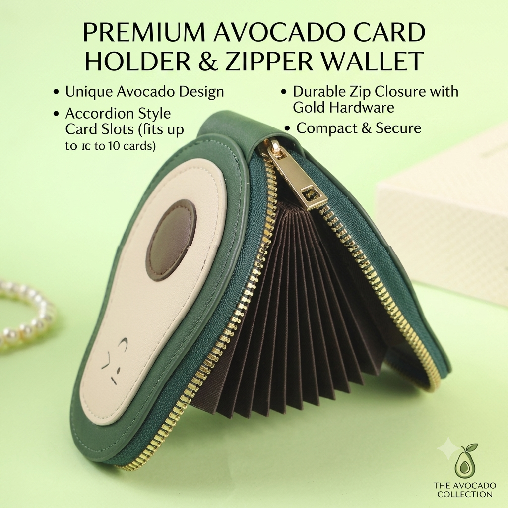 Avocado Accordion Card Holder