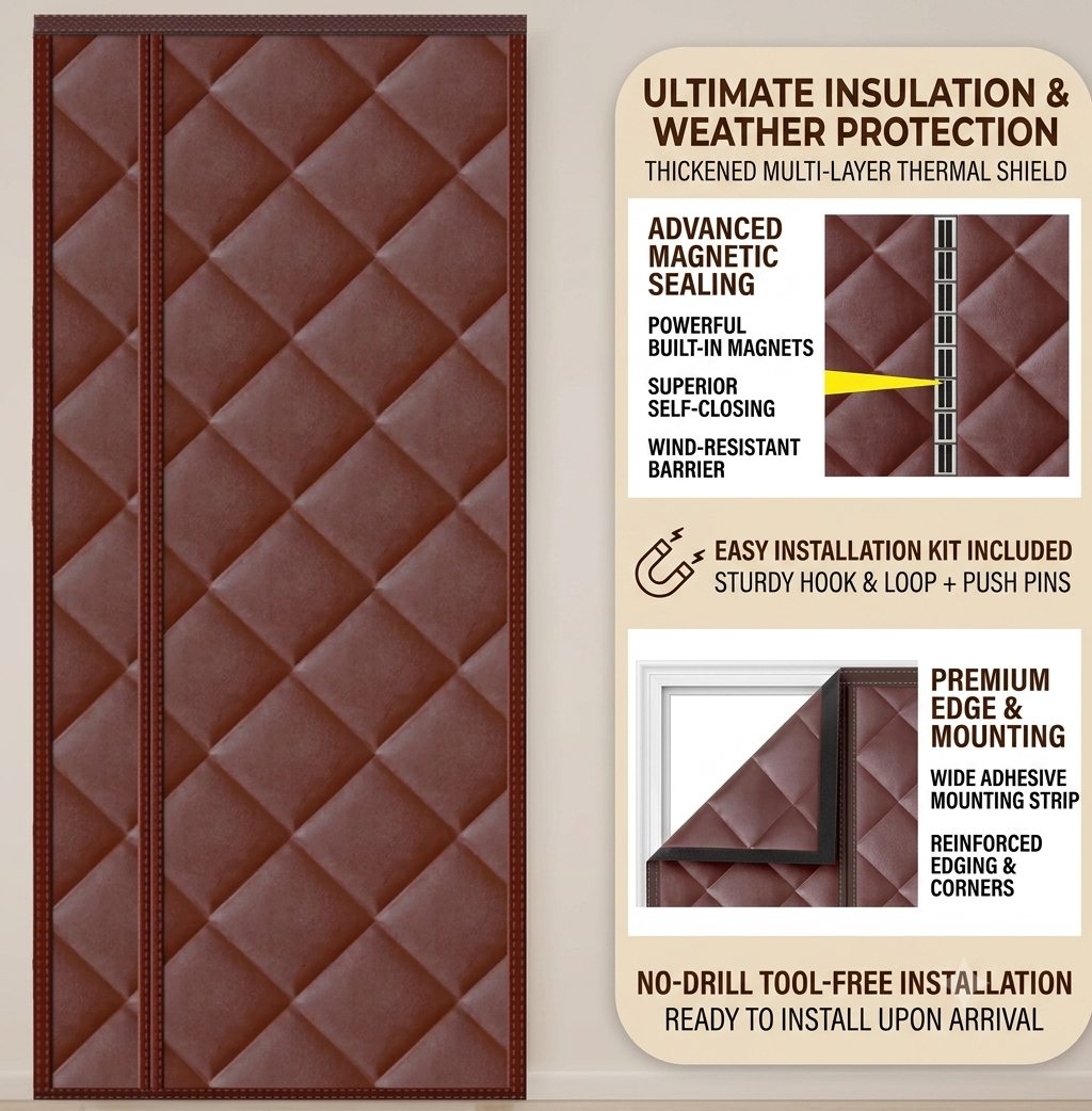Side-Opening Insulated Windproof Door Curtain