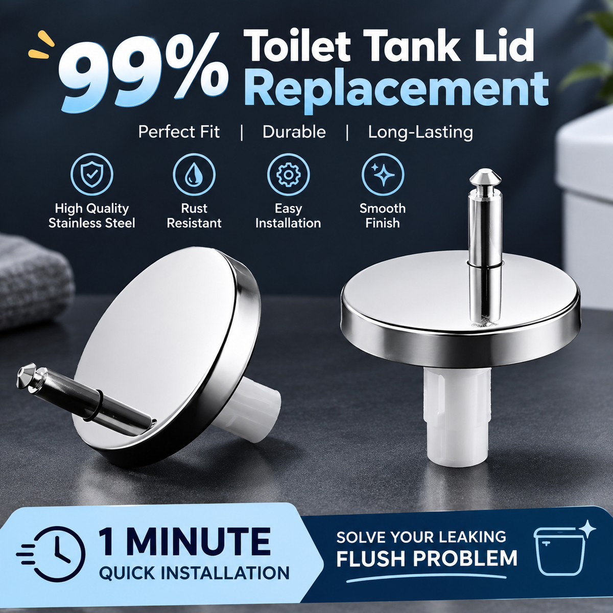 Universal Toilet Seat Fixing Kit – 2PCS