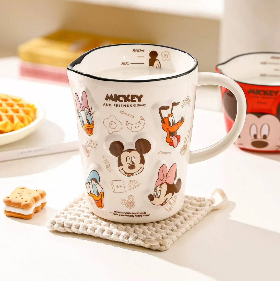 Mickey Ceramic Milk Mug with Measuring Scale