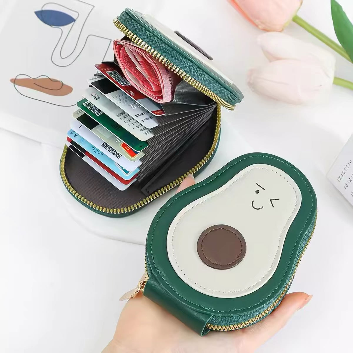Avocado Accordion Card Holder