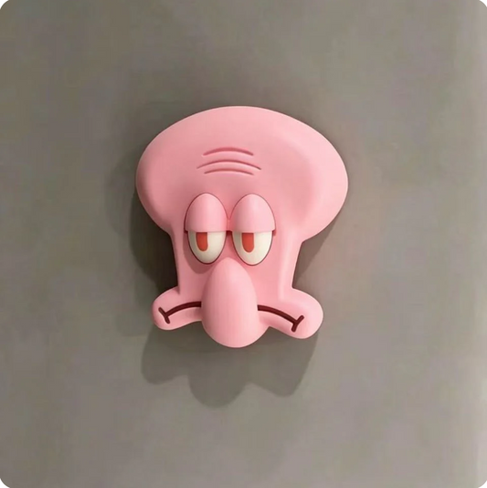 Interactive 3D Cartoon Light Switch Cover – Playful Square & Grumpy Blue Wall Decor