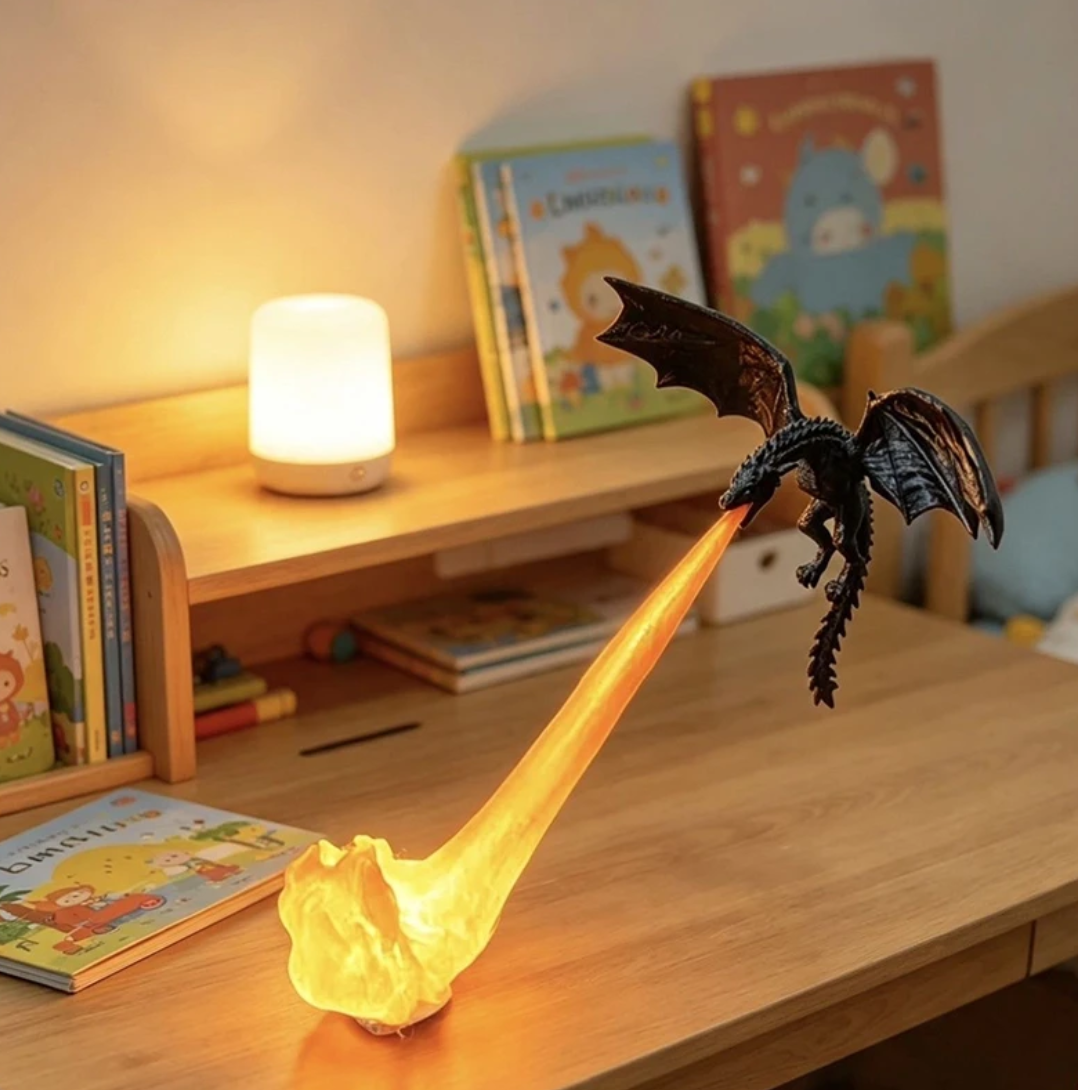 Dragon Breath Flame Night Light Decor