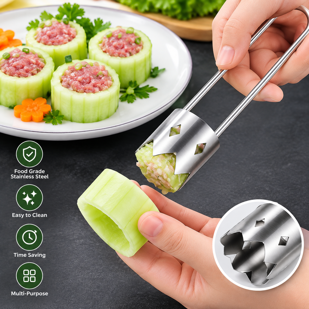 Stainless Steel Fruit Corer & Seed Remover