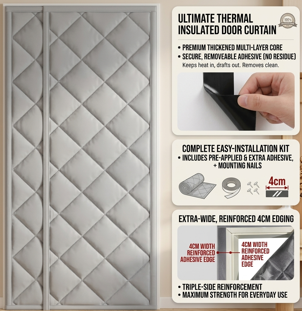 Side-Opening Insulated Windproof Door Curtain