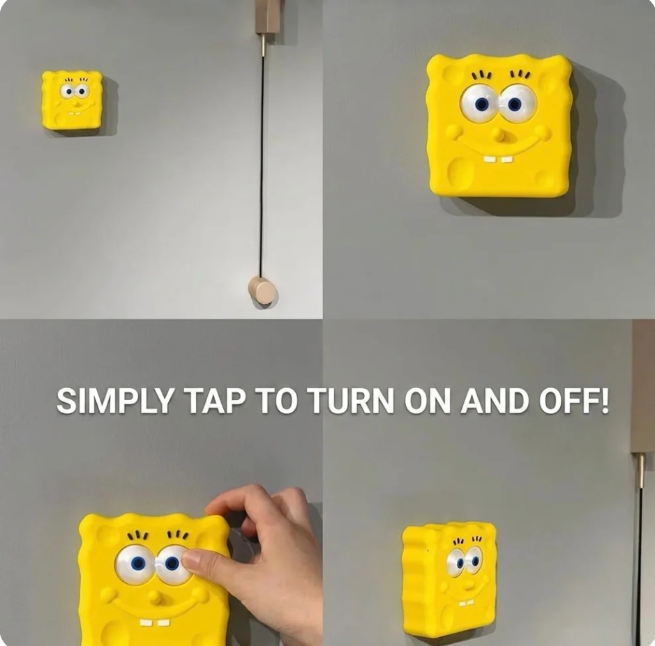 Interactive 3D Cartoon Light Switch Cover – Playful Square & Grumpy Blue Wall Decor