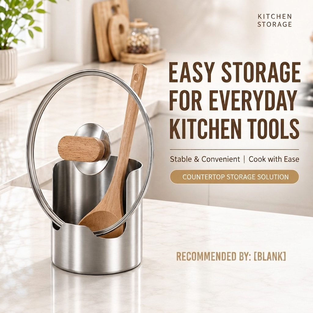 Kitchen Lid & Cutting Board Holder – Spoon Rest Organizer