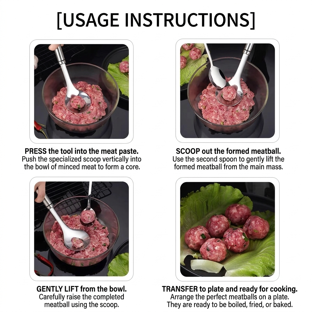 304 Stainless Steel Meatball Maker Spoon