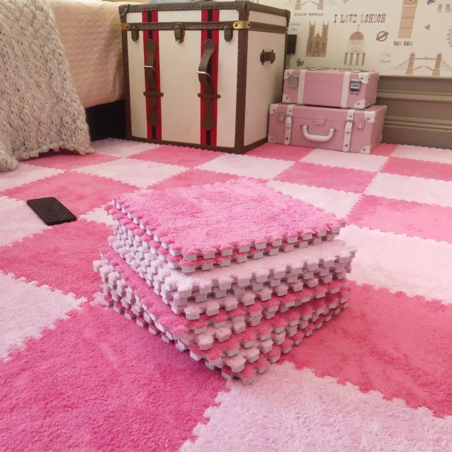 20 Pieces Plush Puzzle Foam Floor Mat
