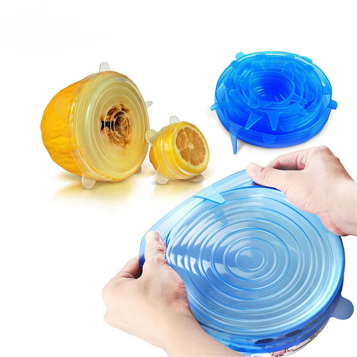 6-Piece Food-Grade Silicone Stretch Lids